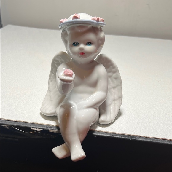 Other - Porcelain Angel Figurine with Pink Accents